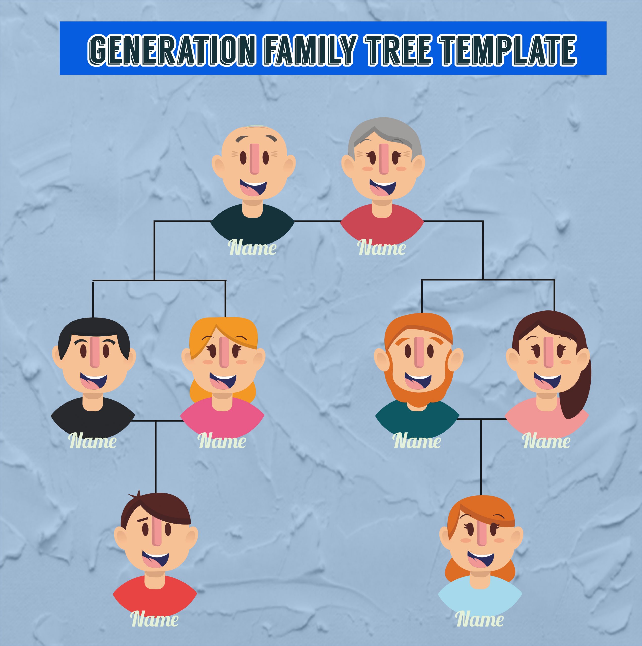 5 7 Generation Family Tree psd template free Template Business PSD