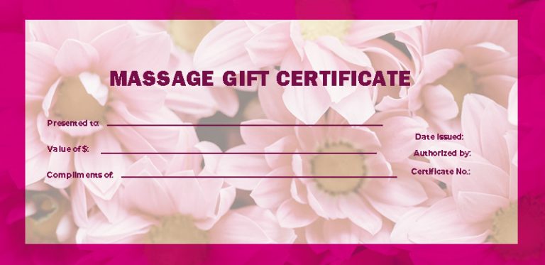 10+ massage gift certificate template free psd | Template Business PSD ...