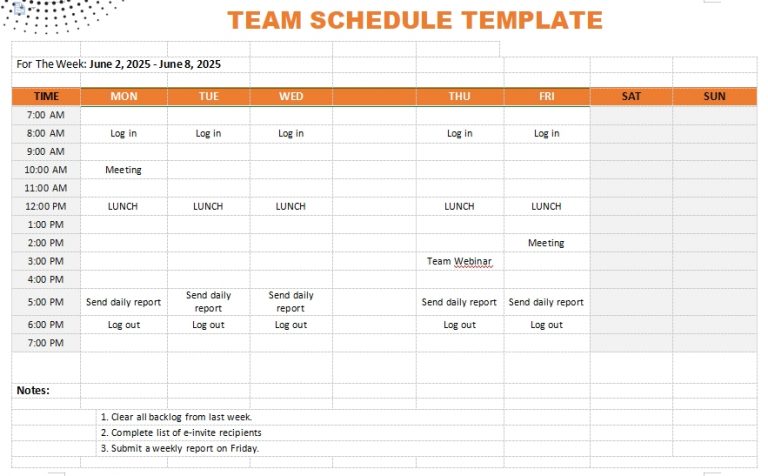 10+ 8 Team Schedule Template  Template Business PSD, Excel, Word, PDF