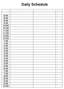 5+ free daily schedule printable | Template Business PSD, Excel, Word, PDF