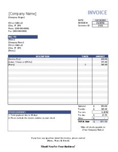 5+ Invoice Template Excel Sample | Template Business PSD, Excel, Word, PDF