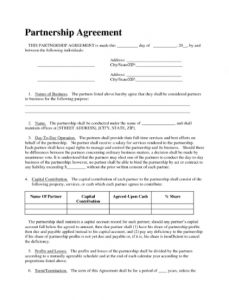 6+ partnership agreement template sample | Template Business PSD, Excel ...