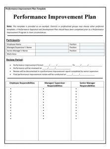 5+ Performance Improvement Plan Template | Template Business PSD, Excel ...