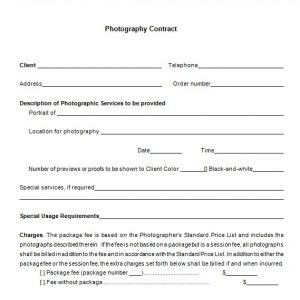 5+ Photography Contract Template | Template Business PSD, Excel, Word, PDF