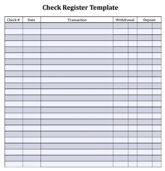 5+ printable checkbook register | Template Business PSD, Excel, Word, PDF