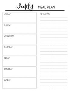 5+ Weekly Meal Planner Template | Template Business PSD, Excel, Word, PDF