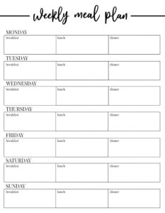 5+ Weekly Meal Planner Template | Template Business PSD, Excel, Word, PDF