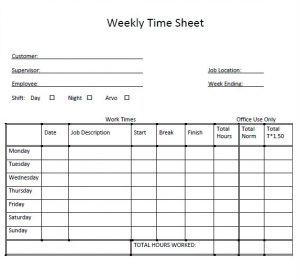 6+ Weekly Timesheet Template | Template Business PSD, Excel, Word, PDF