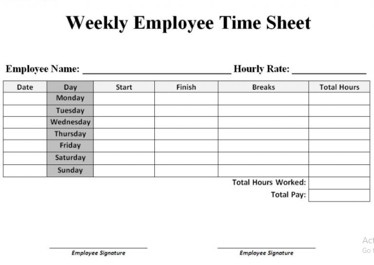 6+ Weekly Timesheet Template | Template Business PSD, Excel, Word, PDF