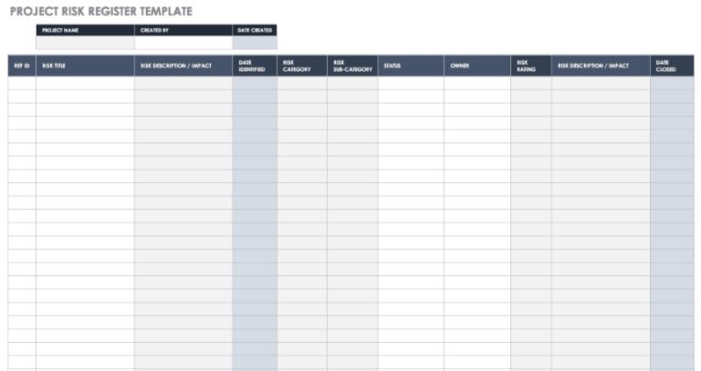 5+ Risk Register Template Sample | Template Business PSD, Excel, Word, PDF