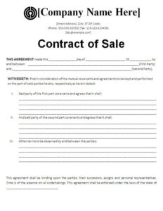 3+ Sales Contract Template Sample | Template Business PSD, Excel, Word, PDF