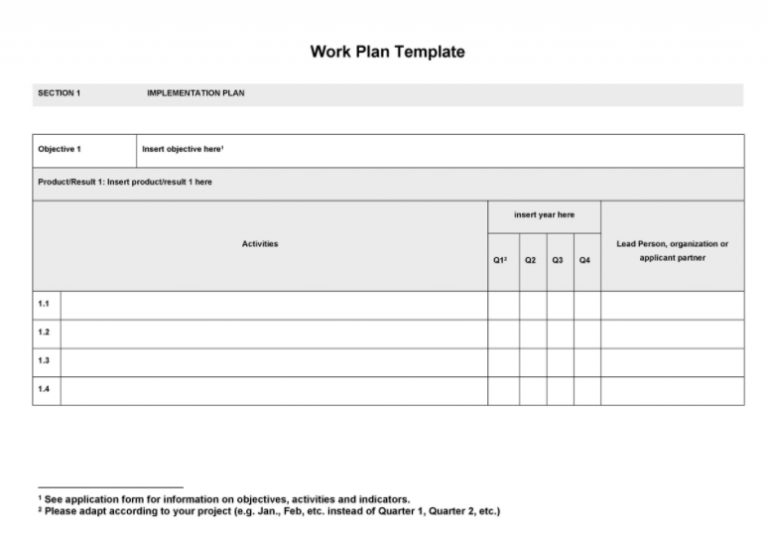 6  Sample Work Plan Template Template Business PSD Excel Word PDF