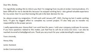 Two Weeks Notice Resignation Letter and Its Sample | Template Business ...