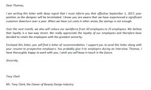 Termination Letter Due to Lack of Work and Its Sample | Template ...