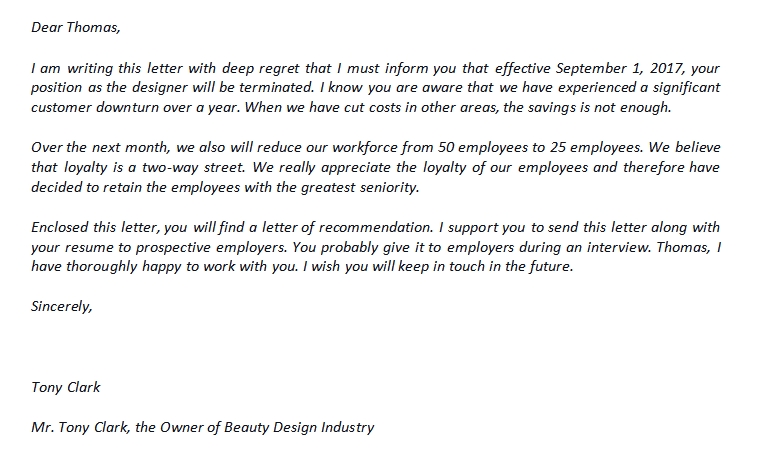 Sample termination letter to employee due to lack of work Termination Letter Due To Lack Of Work And Its Sample Template Business Psd Excel Word Pdf