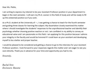 Tips And Trick To Make An Assistant Professor Cover Letter With Example ...