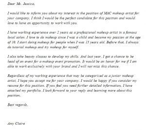 MAC Makeup Artist Cover Letter With Example You Can Implement ...