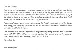 When Should I Submit My Contractor Resignation Letter? | Template ...