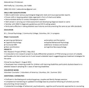 10+ Sample Internship Curriculum Vitae 