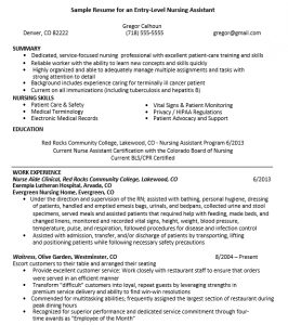 5 Nursing Assistant Resume Template - Sample Entry Level Nursing Assistant Resume 266x300 
