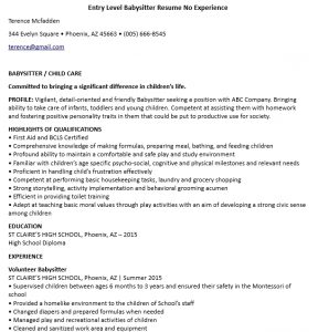 8+ Babysitter Resume Template | Template Business PSD, Excel, Word, PDF